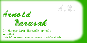 arnold marusak business card